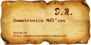 Demetrovics Mózes névjegykártya
