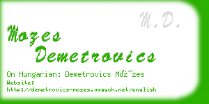 mozes demetrovics business card
